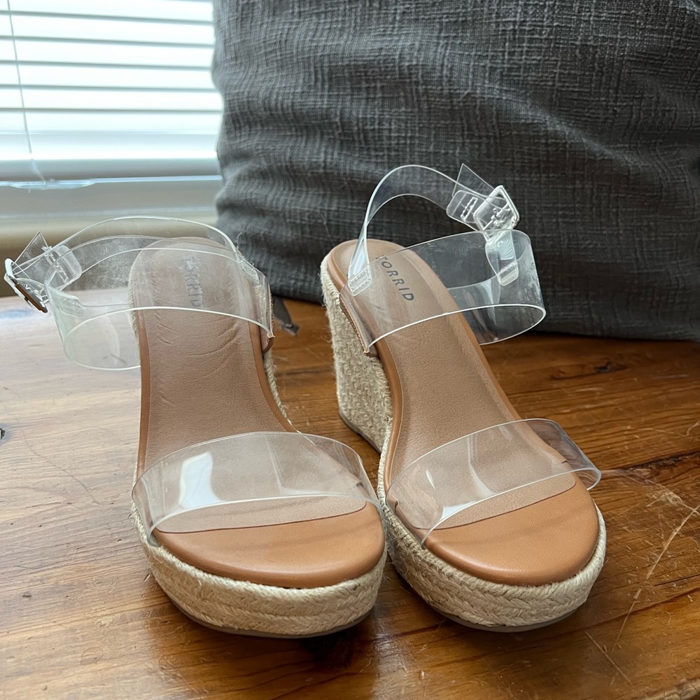 Torrid clear strap wedges size 7.5 worn once